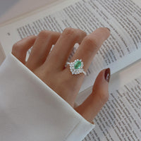 Emerald Halo Ring