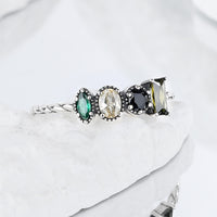 Twisted Rope Irregular Inlaid Ring