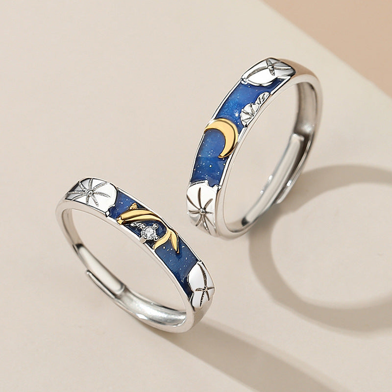 Lotus Pond Moonlight Couple Ring