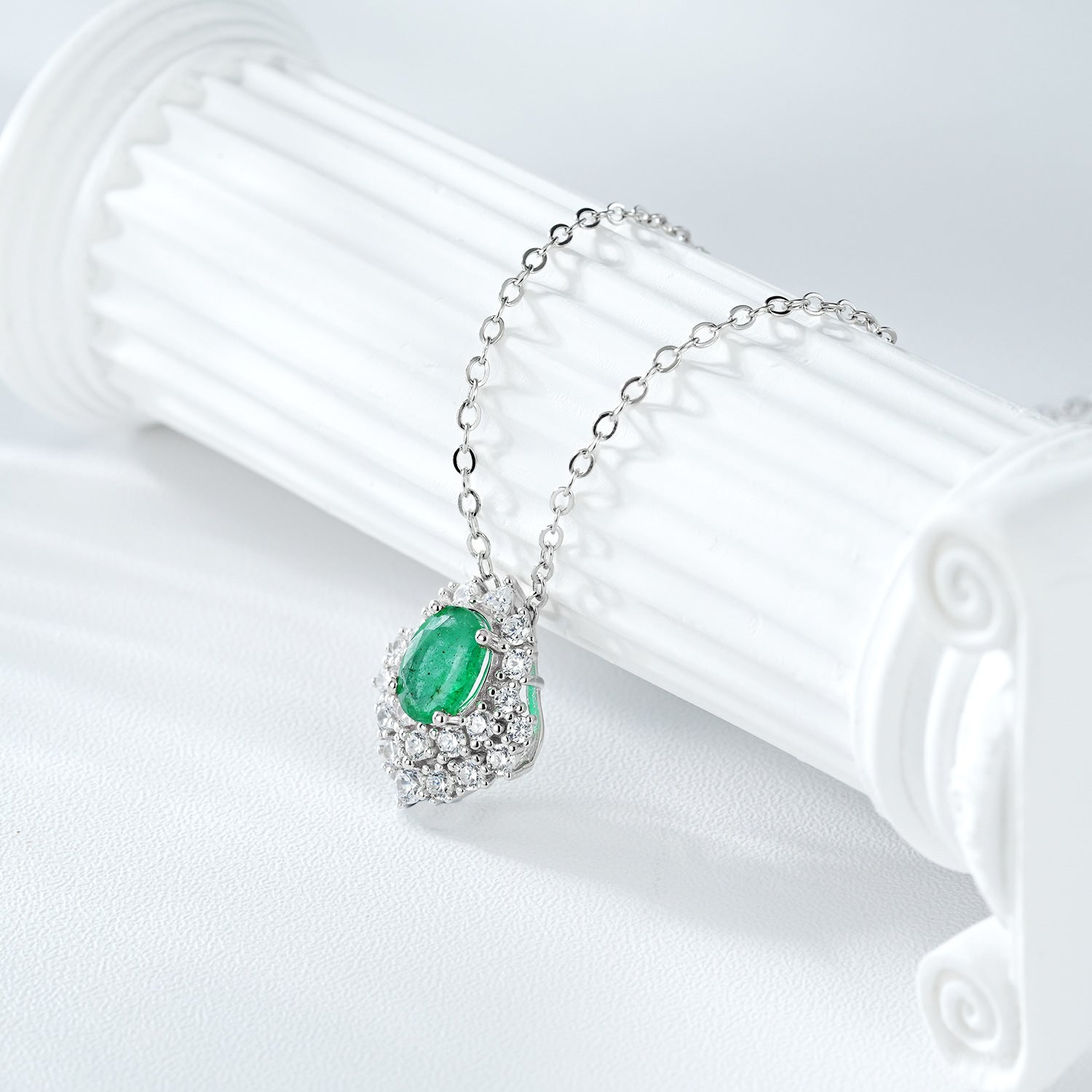 Emerald Luminous Leaf Necklace