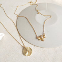 Honeycomb & Bee Necklace
