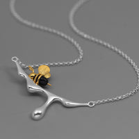 Bee and Dripping Honey Necklace
