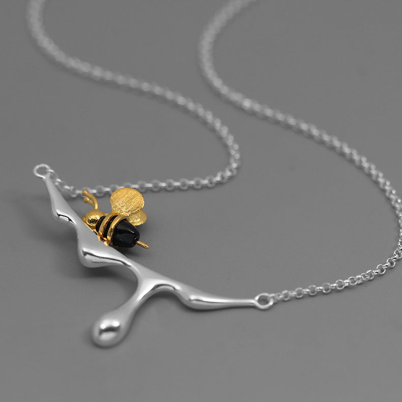 Bee and Dripping Honey Necklace