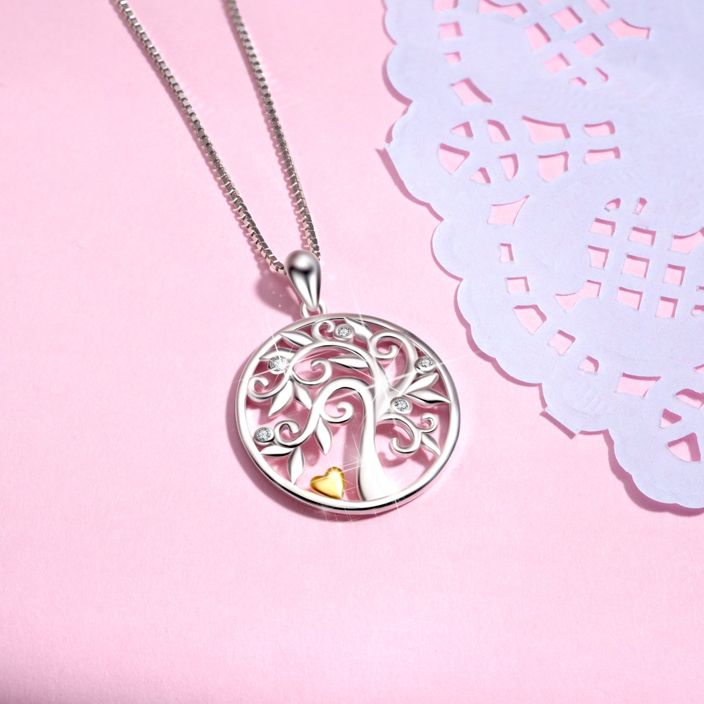 Hollow Out Life Tree Necklace
