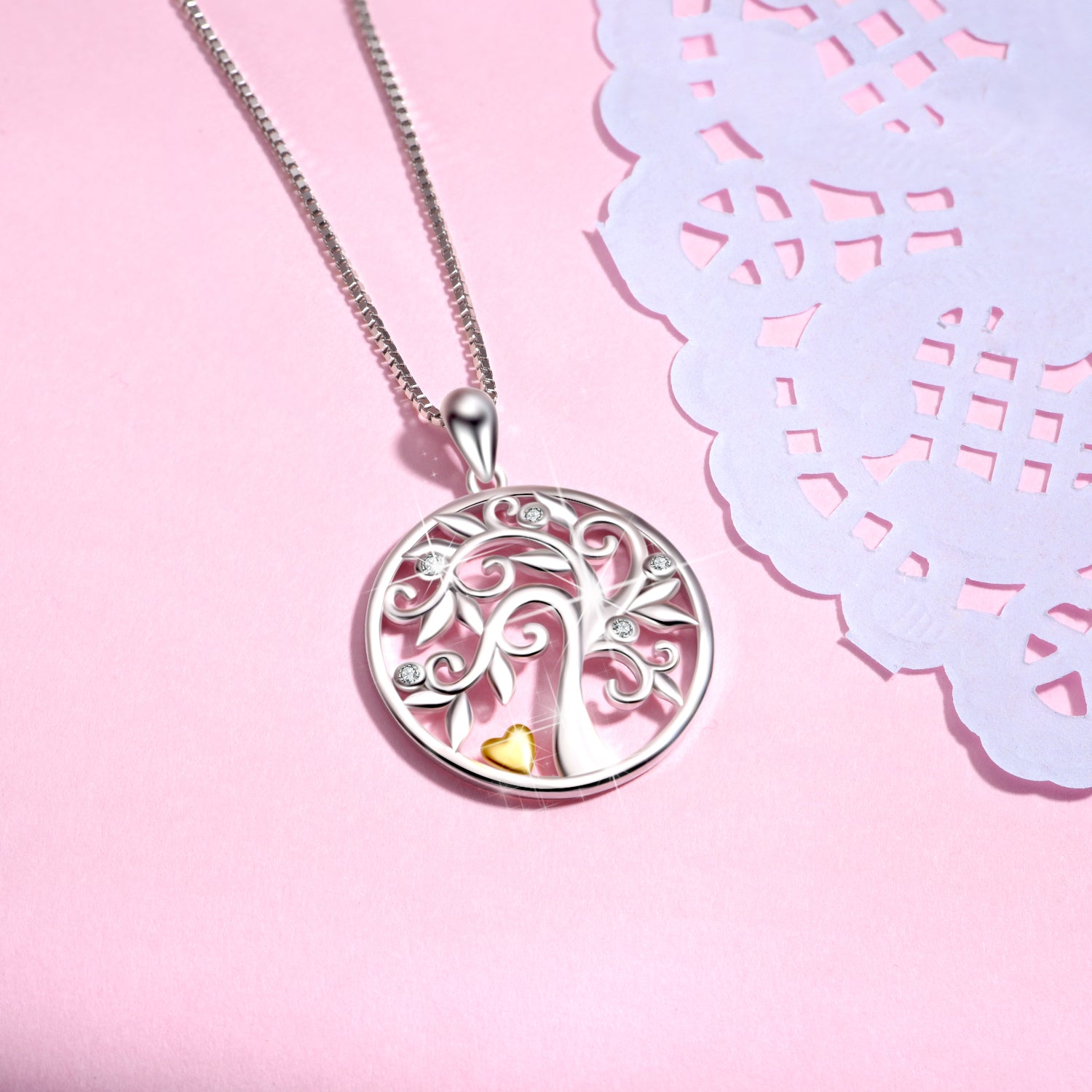 Hollow Out Life Tree Necklace