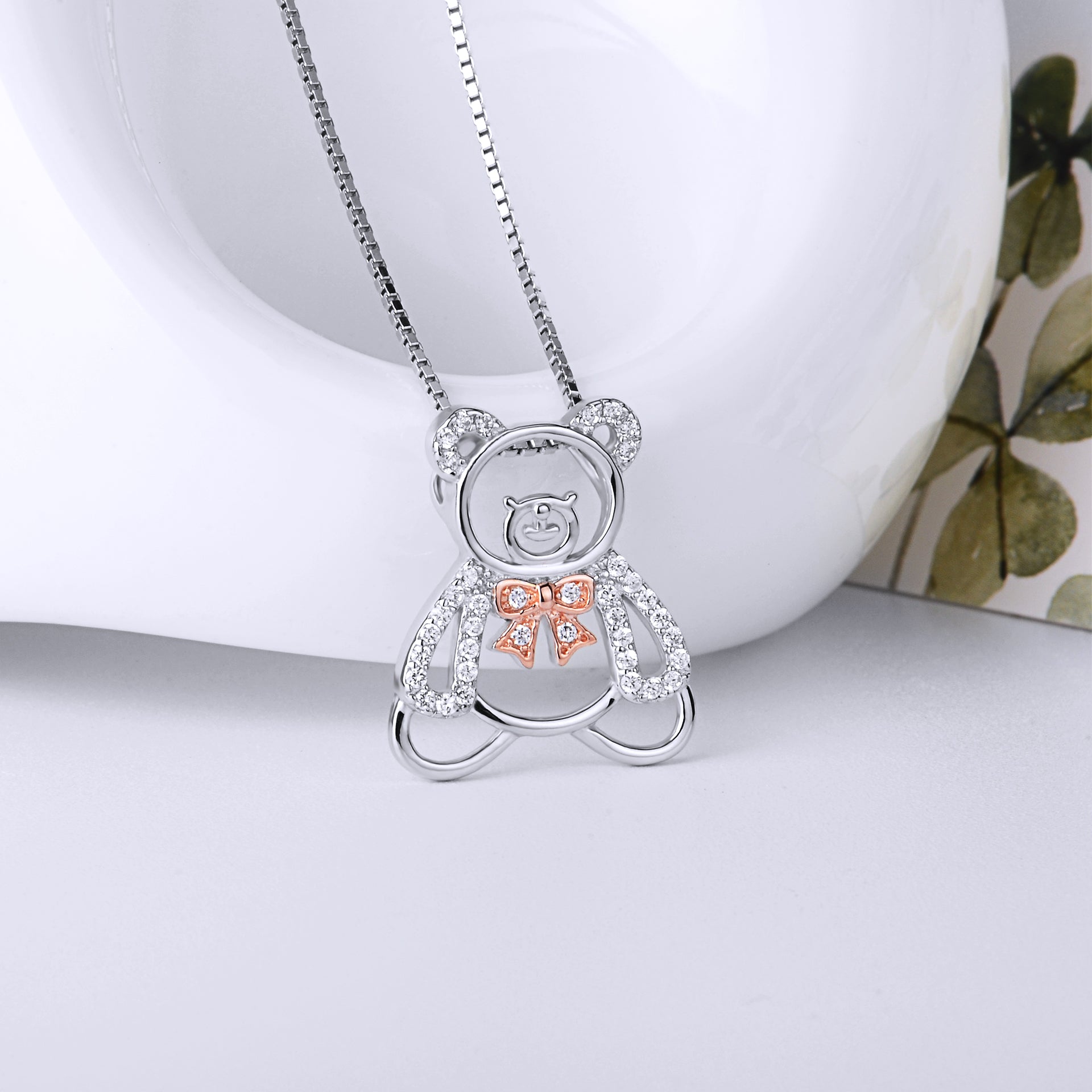Hollow Out Bear Necklace