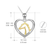 Hollow Heart Horse Necklace