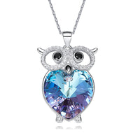 Cute Blue Owl Pendant Necklace