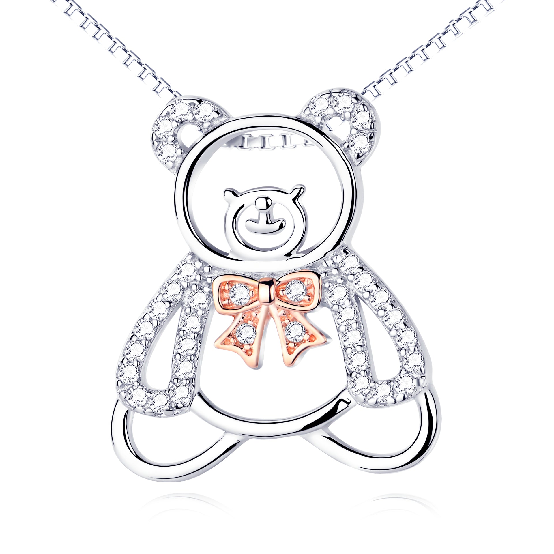 Hollow Out Bear Necklace