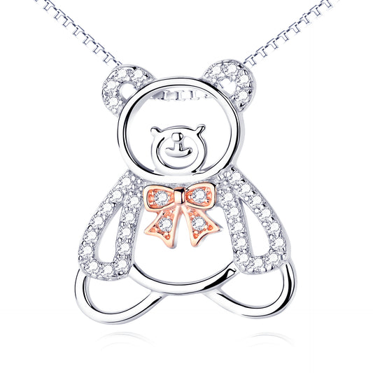 Hollow Out Bear Necklace