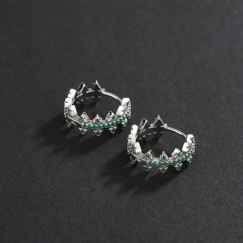 Green Crown Earring