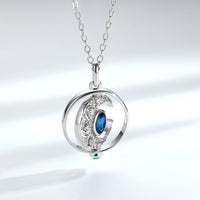 Rotating Sapphire Moon Necklace