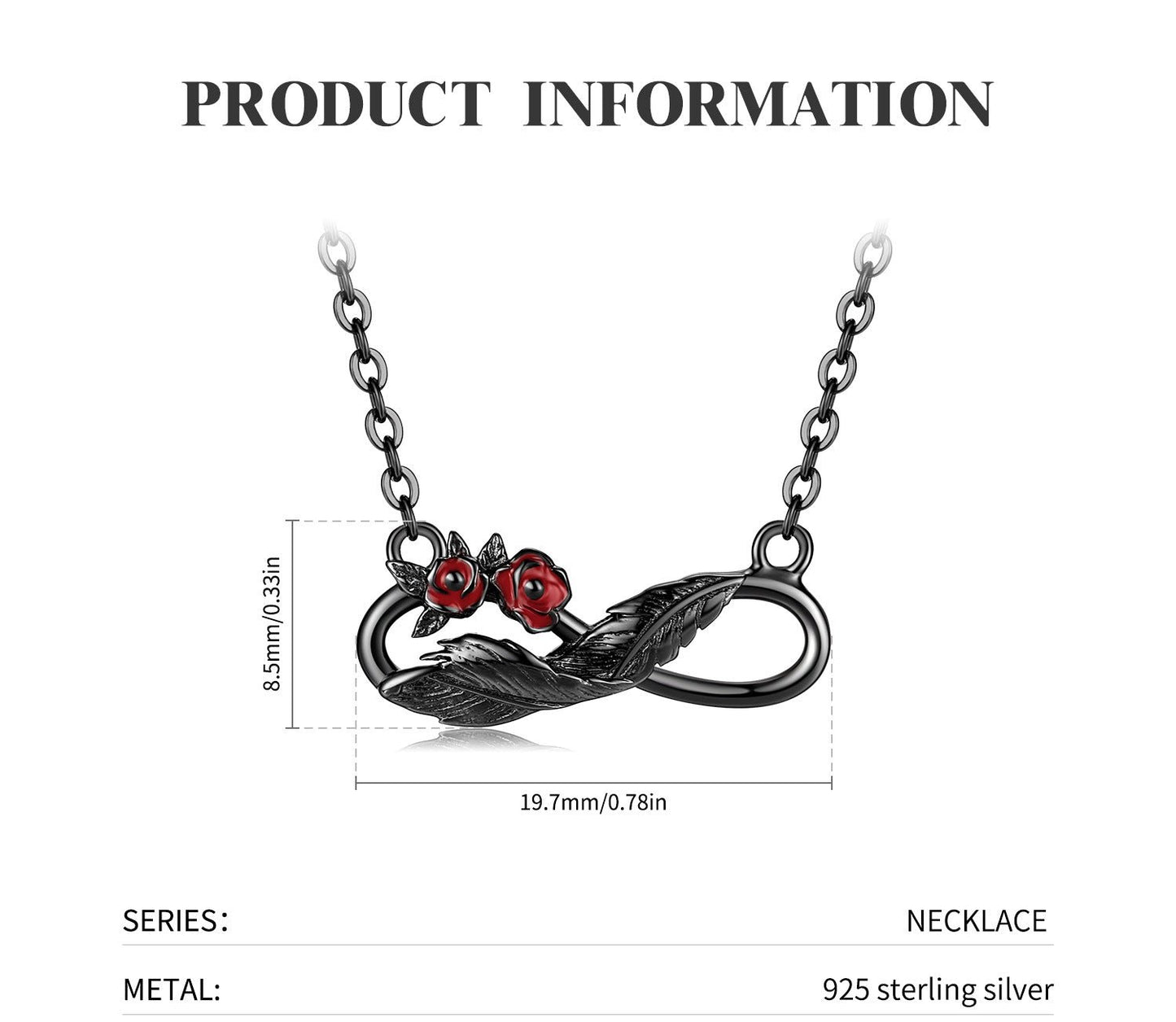 Dark Wind Rose Feather Necklace