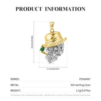 Gilded Smoking Skull Necklace