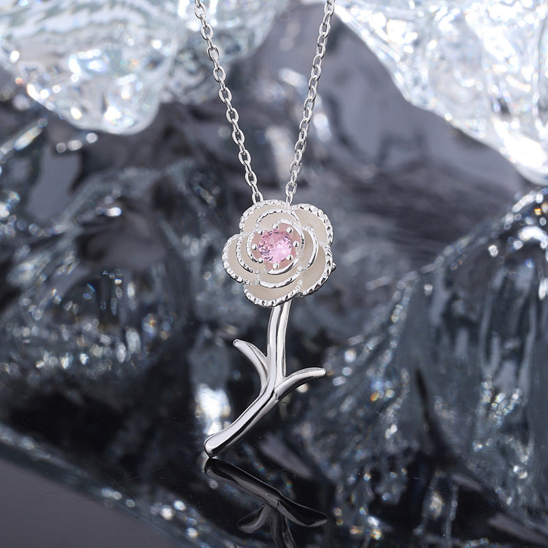 Pink Rose Necklace