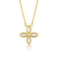 Shell Emerald Cross Necklace