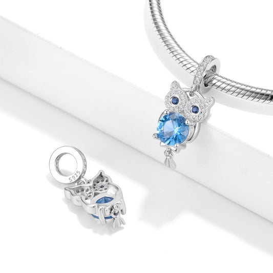 Blue Owl Bead Pendant