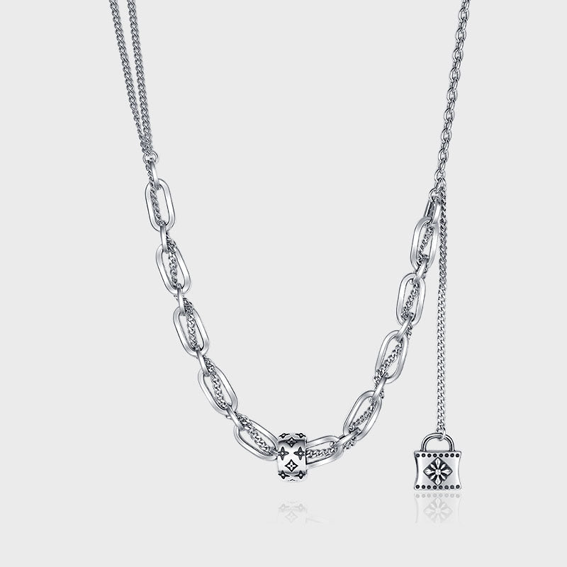 Lock Tassel Chain Reworked Necklace