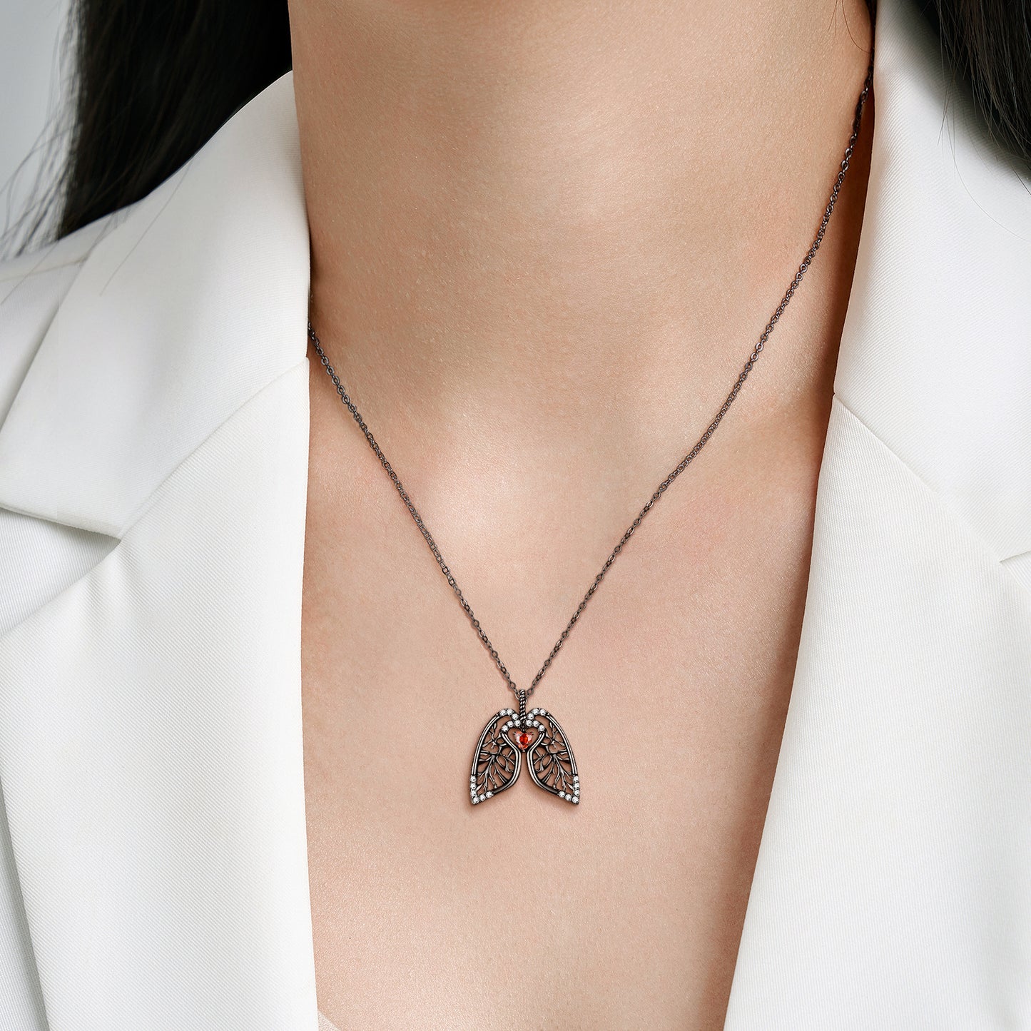 Simple Black Lung Necklace