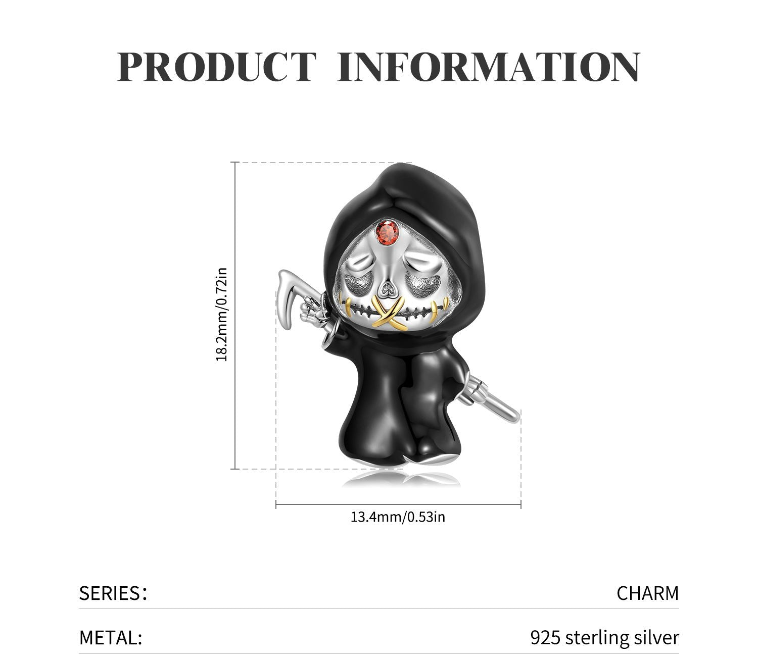 Dark Death Skull Bead