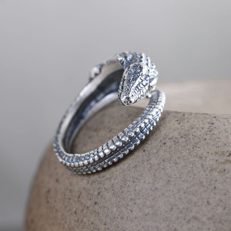 Retro Matte Crocodile Ring