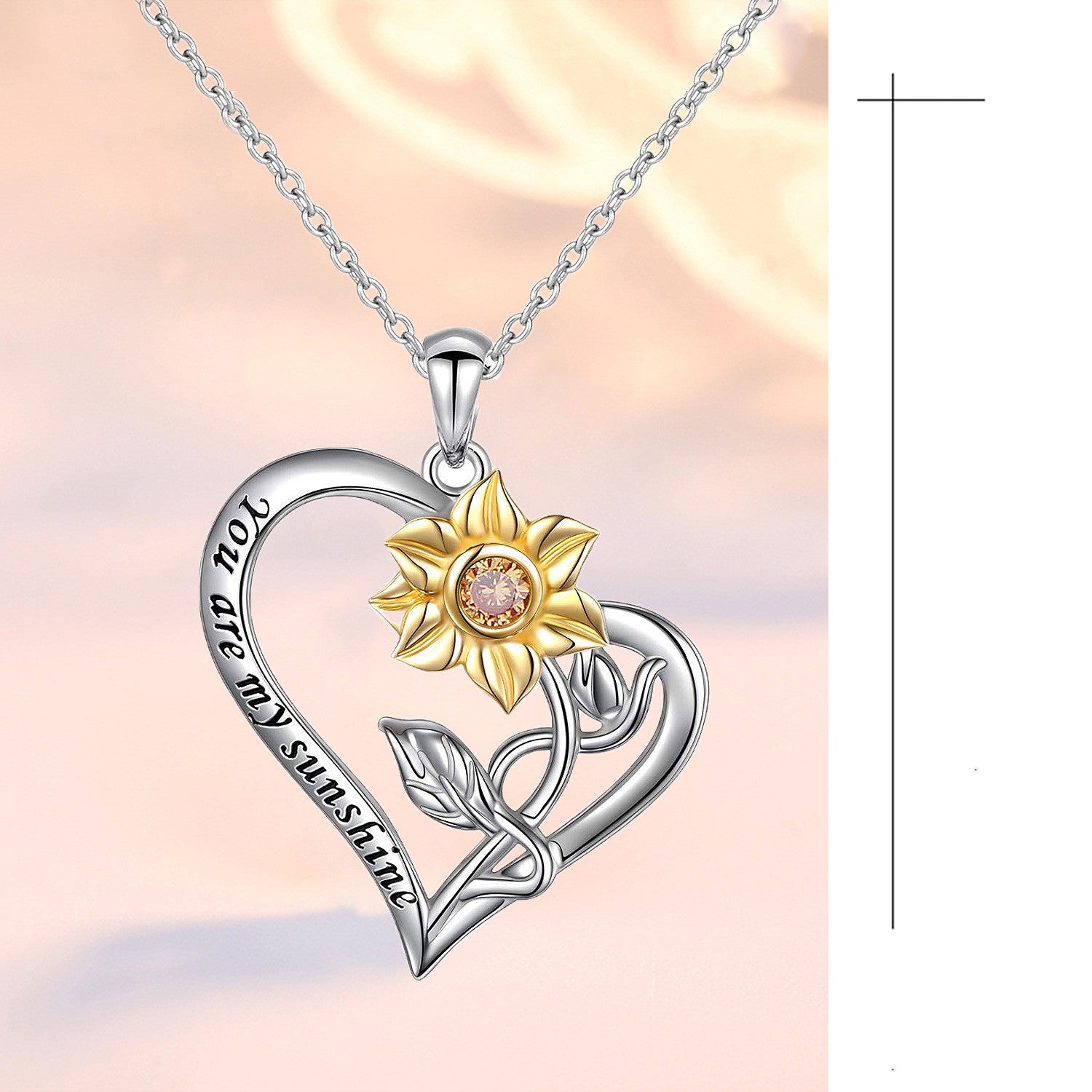 Sunflower Heart Necklace