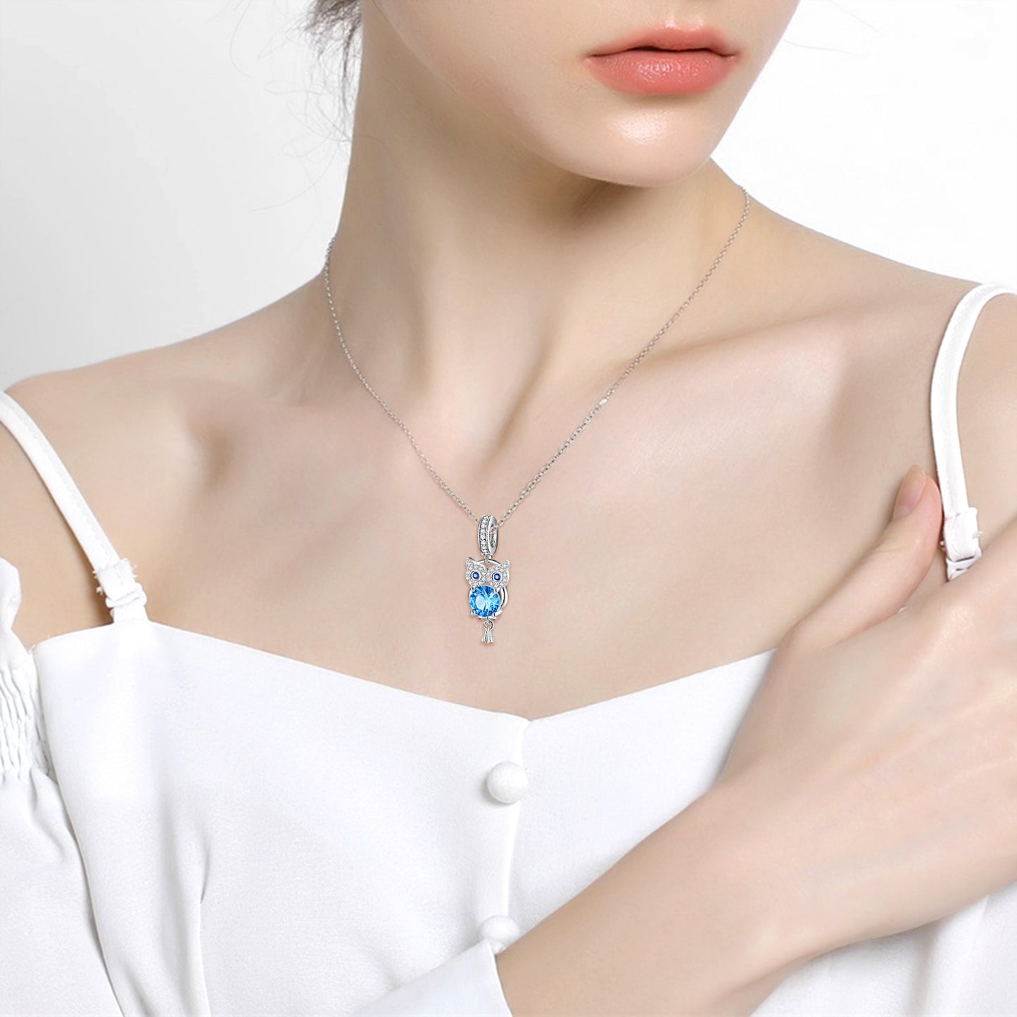 Blue Owl Bead Pendant