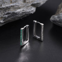 Geometric Square Diamond Earrings