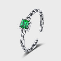 Square gem chain Ring