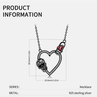Skull Heart Clips Necklace