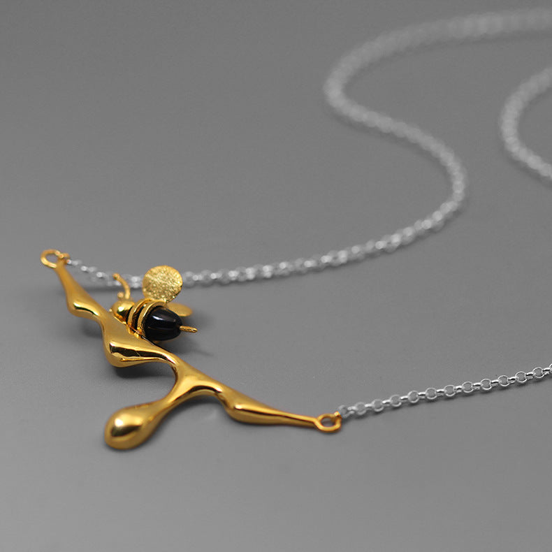 Bee and Dripping Honey Necklace