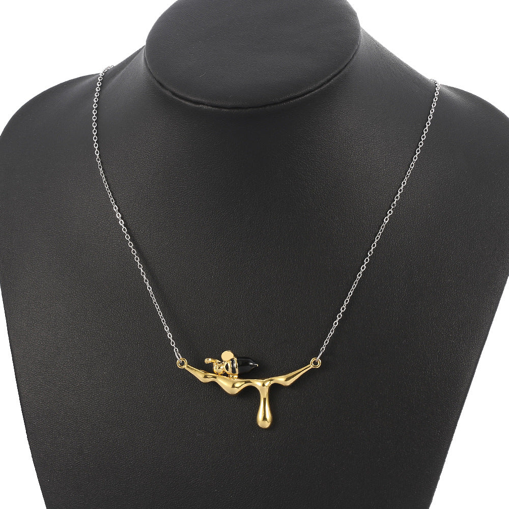Bee and Dripping Honey Necklace