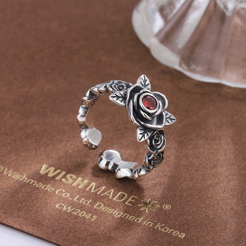 Red Rose Thorn Ring