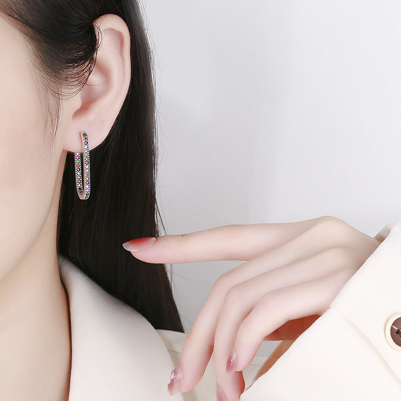 Vintage Inlaid Rectangular Earrings