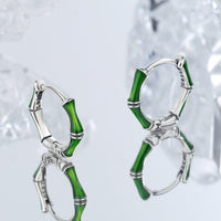 Green Bamboo Earrings