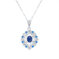 Sapphire Velvet Blossom Necklace