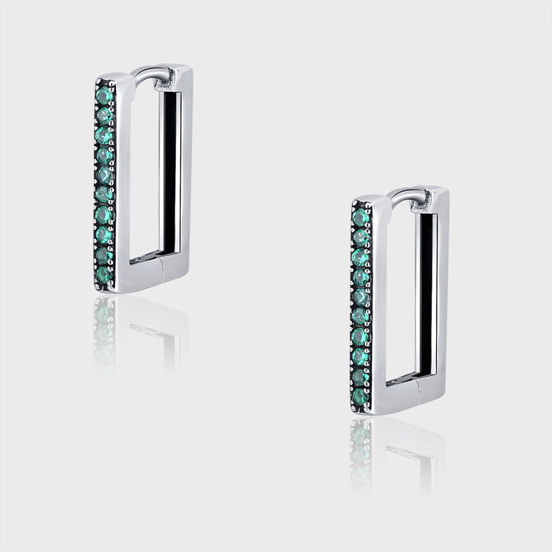 Geometric Square Diamond Earrings