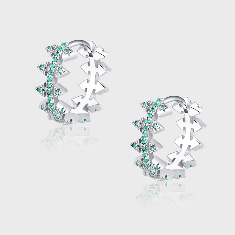 Green Crown Earring