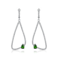 Geometry Inlaid Diopside Earrings