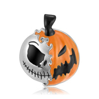 Double-Faced Halloween Pumpkin Skull Necklace
