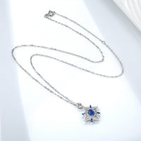 Hollow rhombus sapphire Necklace