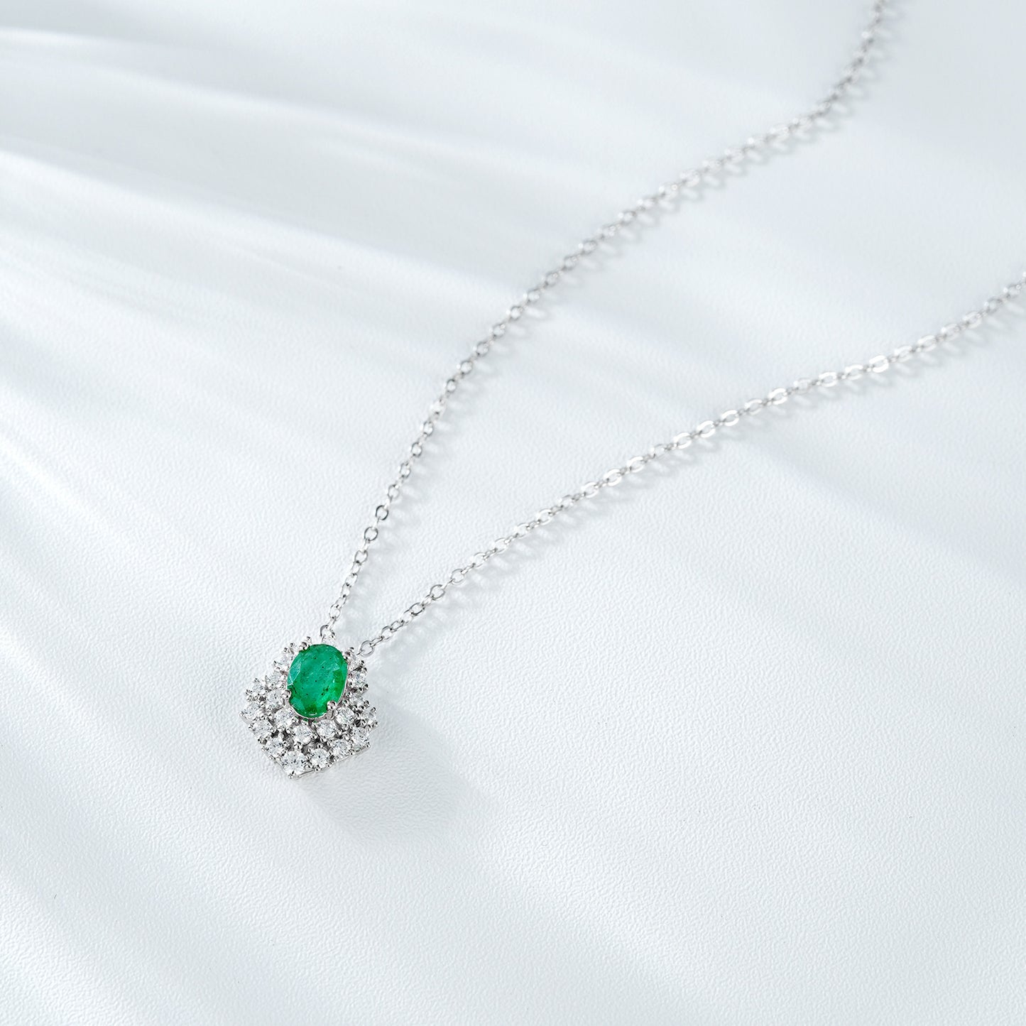 Emerald Luminous Leaf Necklace