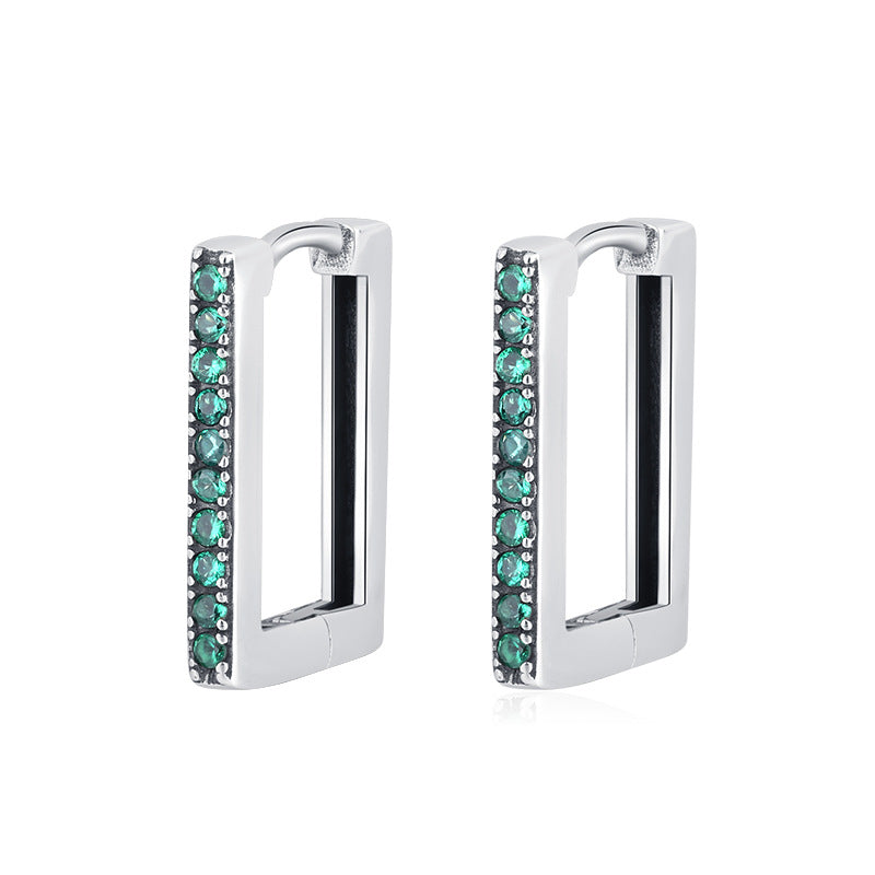Geometric Square Diamond Earrings