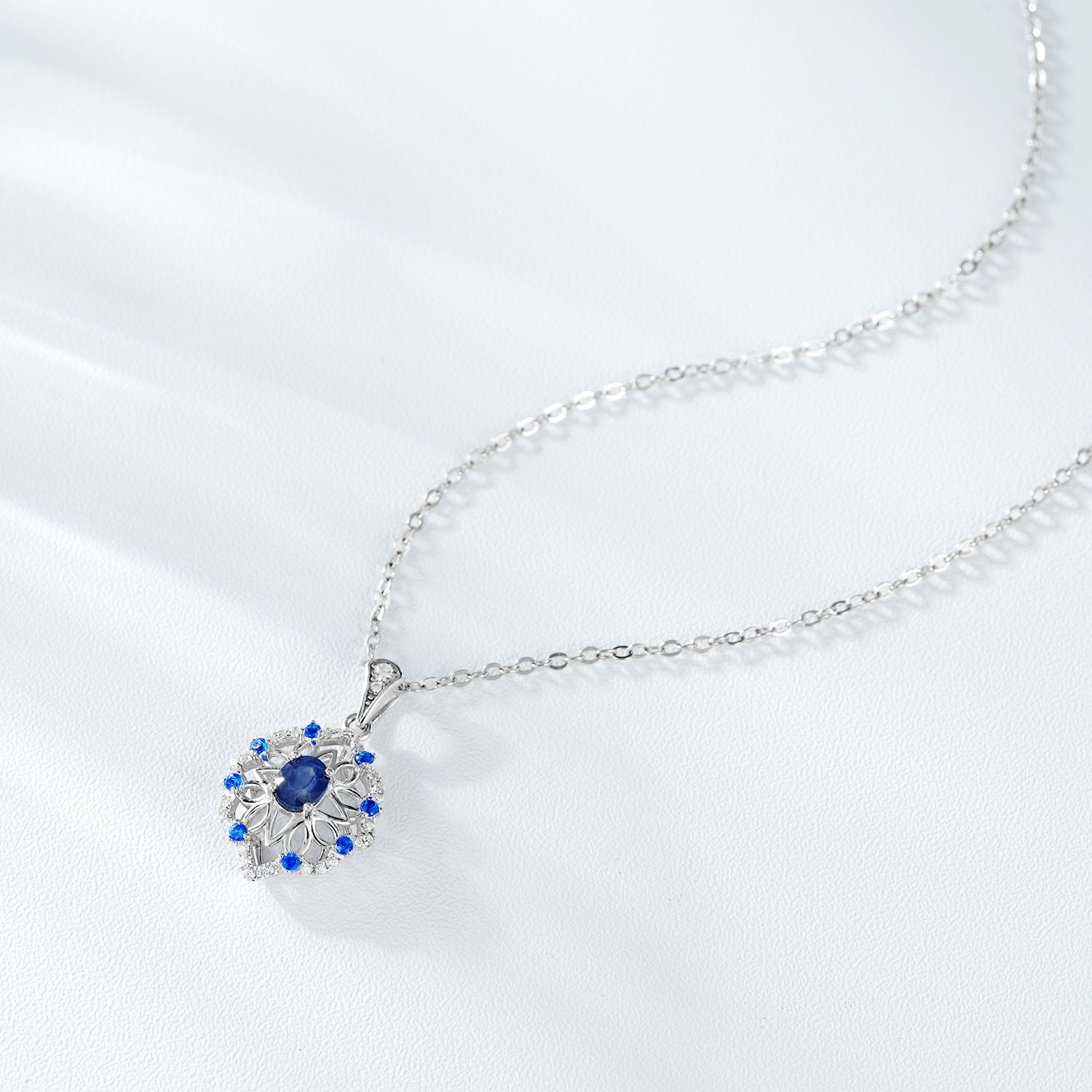 Sapphire Velvet Blossom Necklace