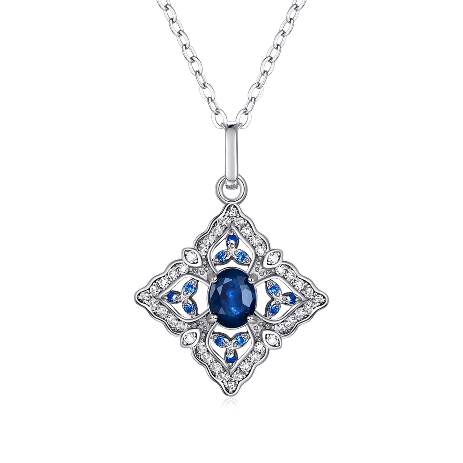 Midnight Sapphire Bloom Necklace