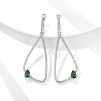 Geometry Inlaid Diopside Earrings