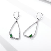 Geometry Inlaid Diopside Earrings