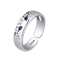 Snow Leopard Blue Eyes Ring