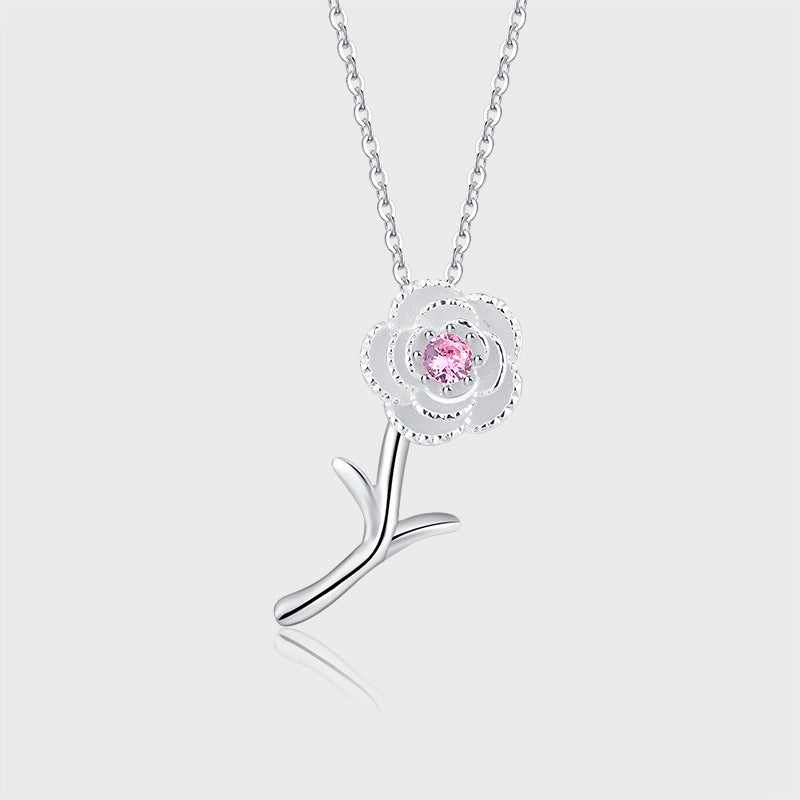 Pink Rose Necklace