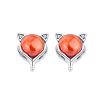 Red Garnet Little Fox Earrings